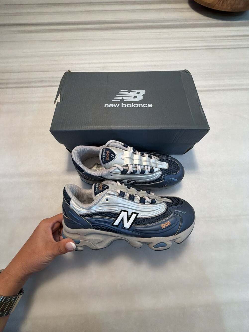 New Balance 1000 Kids Sneakers Blue Grey Size 4.5